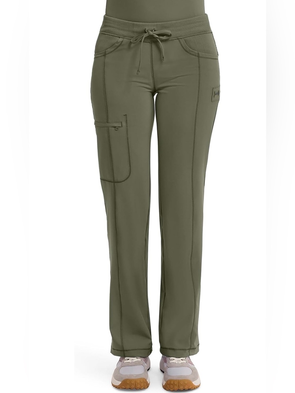 Cherokee Infinity Olive Green Straight-Leg Scrub Pants